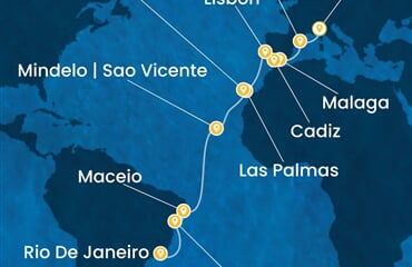 Costa Diadema - Itálie, Španělsko, Portugalsko, Brazílie (ze Savony)
