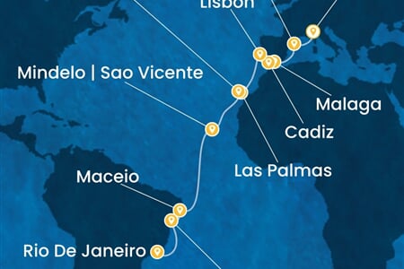 Costa Diadema - Itálie, Španělsko, Portugalsko, Brazílie (ze Savony)