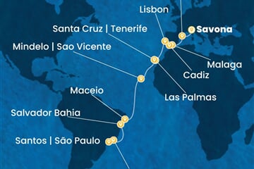 Costa Diadema - Itálie, Španělsko, Portugalsko, Brazílie (ze Savony)