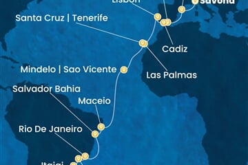 Costa Diadema - Itálie, Španělsko, Portugalsko, Brazílie (ze Savony)