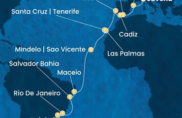 Costa Diadema - Itálie, Španělsko, Portugalsko, Brazílie (ze Savony)