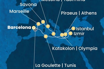 Costa Favolosa - Španělsko, Francie, Itálie, Turecko, Řecko, ... (z Barcelony)