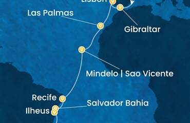 Costa Favolosa - Španělsko, Velká Británie, Portugalsko, Brazílie (z Barcelony)