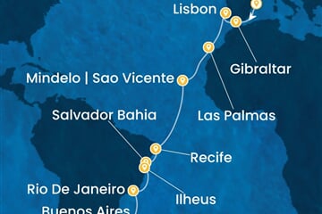 Costa Favolosa - Španělsko, Velká Británie, Portugalsko, Brazílie, Argentina (z Barcelony)