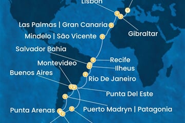 Costa Favolosa - Španělsko, Velká Británie, Portugalsko, Brazílie, Argentina, ... (z Barcelony)