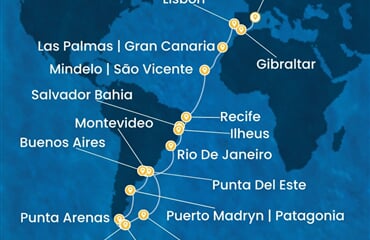 Costa Favolosa - Španělsko, Velká Británie, Portugalsko, Brazílie, Argentina, ... (z Barcelony)