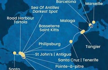 Costa Favolosa - Nizozemské Antily, Dominikán.rep., Maroko, Španělsko, Francie (Fort-de-France)