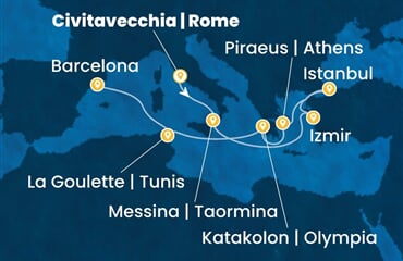 Costa Favolosa - Turecko, Řecko, Tunisko, Španělsko (z Civitavecchie)