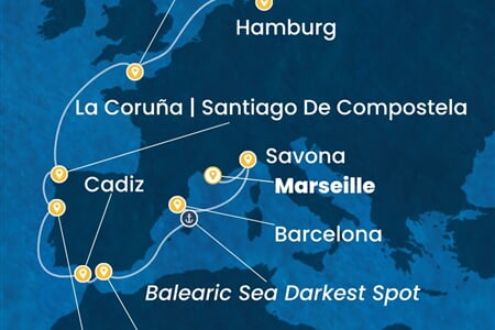 Costa Favolosa - Francie, Itálie, Španělsko, Portugalsko, Německo (z Marseille)