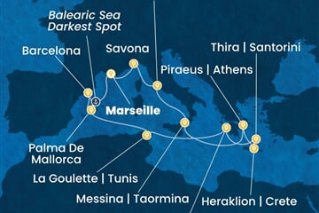 Costa Favolosa - Francie, Itálie, Řecko, Tunisko, Španělsko (z Marseille)