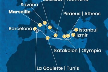 Costa Favolosa - Francie, Itálie, Turecko, Řecko, Tunisko, ... (z Marseille)