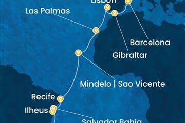 Costa Favolosa - Francie, Španělsko, Velká Británie, Portugalsko, Brazílie (z Marseille)