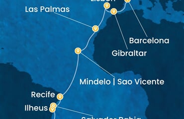 Costa Favolosa - Francie, Španělsko, Velká Británie, Portugalsko, Brazílie (z Marseille)