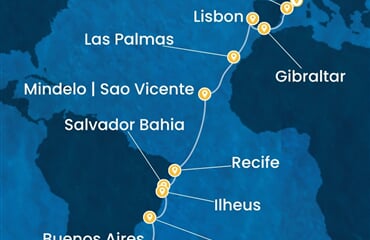 Costa Favolosa - Francie, Španělsko, Velká Británie, Portugalsko, Brazílie, ... (z Marseille)
