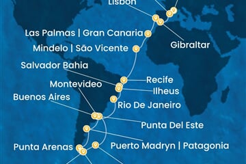 Costa Favolosa - Francie, Španělsko, Velká Británie, Portugalsko, Brazílie, ... (z Marseille)