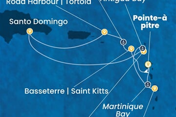 Costa Favolosa - Nizozemské Antily, Dominikán.rep. (Pointe-a-Pitre)