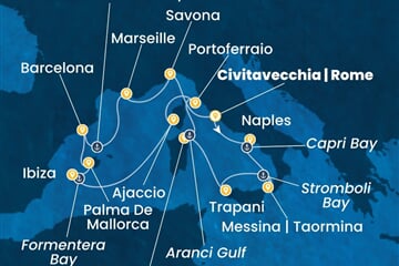 Costa Favolosa - Itálie, Francie, Španělsko (z Civitavecchie)