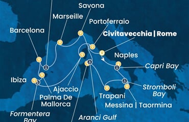 Costa Favolosa - Itálie, Francie, Španělsko (z Civitavecchie)