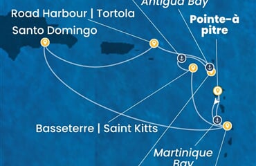 Costa Favolosa - Nizozemské Antily, Dominikán.rep. (Pointe-a-Pitre)