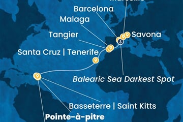 Costa Favolosa - Nizozemské Antily, Maroko, Španělsko, Francie, Itálie (Pointe-a-Pitre)