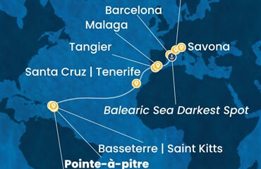 Costa Favolosa - Nizozemské Antily, Maroko, Španělsko, Francie, Itálie (Pointe-a-Pitre)
