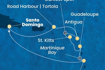 Costa Favolosa - Dominikán.rep., Nizozemské Antily (Santo Domingo)