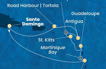Costa Favolosa - Dominikán.rep., Nizozemské Antily (Santo Domingo)