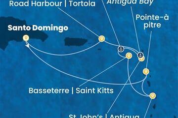Costa Favolosa - Dominikán.rep., Nizozemské Antily (Santo Domingo)