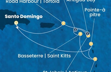 Costa Favolosa - Dominikán.rep., Nizozemské Antily (Santo Domingo)