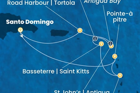Costa Favolosa - Dominikán.rep., Nizozemské Antily (Santo Domingo)