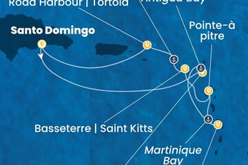 Costa Favolosa - Dominikán.rep., Nizozemské Antily (Santo Domingo)