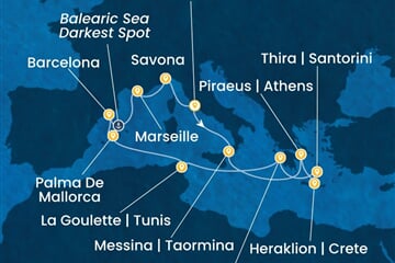 Costa Favolosa - Řecko, Tunisko, Španělsko, Francie, Itálie (z Civitavecchie)