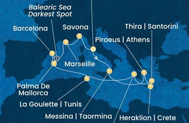 Costa Favolosa - Řecko, Tunisko, Španělsko, Francie, Itálie (z Civitavecchie)
