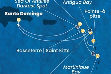 Costa Favolosa - Dominikán.rep., Nizozemské Antily (Santo Domingo)