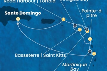 Costa Favolosa - Dominikán.rep., Nizozemské Antily (Santo Domingo)