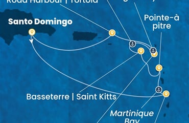 Costa Favolosa - Dominikán.rep., Nizozemské Antily (Santo Domingo)