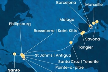 Costa Favolosa - Dominikán.rep., Nizozemské Antily, Maroko, Španělsko, Francie, ... (Santo Domingo)