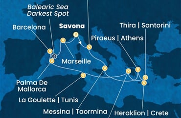 Costa Favolosa - Itálie, Řecko, Tunisko, Španělsko, Francie (ze Savony)