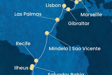 Costa Favolosa - Itálie, Francie, Španělsko, Velká Británie, Portugalsko, ... (ze Savony)