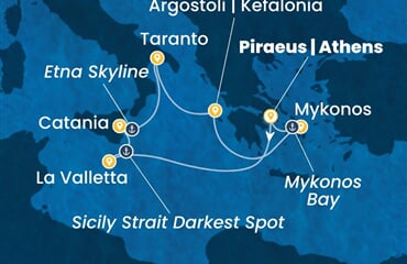Costa Fascinosa - Řecko, Malta, Itálie (z Pirea)