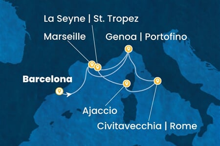 Costa Fascinosa - Španělsko, Francie (z Barcelony)