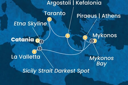 Costa Fascinosa - Itálie, Řecko, Malta (Catania)