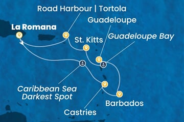 Costa Fascinosa - Dominikán.rep., Nizozemské Antily (z La Romana)