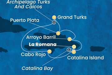 Costa Fascinosa - Dominikán.rep., Turks a Caicos (z La Romana)