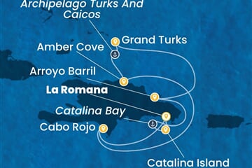 Costa Fascinosa - Dominikán.rep., Turks a Caicos (z La Romana)