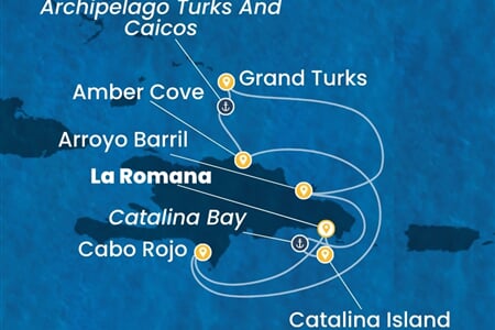 Costa Fascinosa - Dominikán.rep., Turks a Caicos (z La Romana)