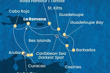 Costa Fascinosa - Dominikán.rep., Nizozemské Antily (z La Romana)