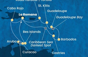 Costa Fascinosa - Dominikán.rep., Nizozemské Antily (z La Romana)