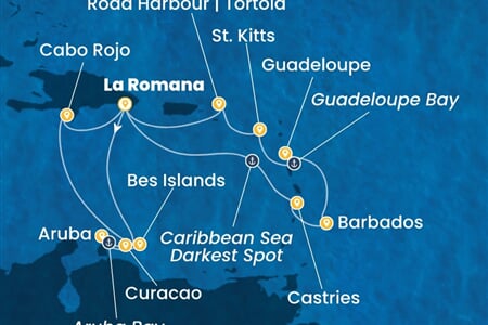 Costa Fascinosa - Dominikán.rep., Nizozemské Antily (z La Romana)