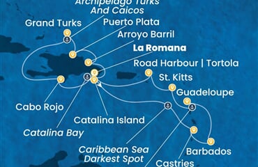 Costa Fascinosa - Dominikán.rep., Nizozemské Antily, Turks a Caicos (z La Romana)